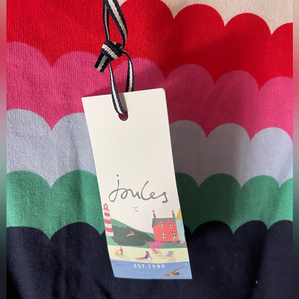NWT Joules Harbour Scalloped Striped Tee Shirt Jersey Top - Picture 4 of 5